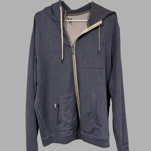 Vuori Men's Seaside Full-Zip Hoodie - Blue Sea Heather